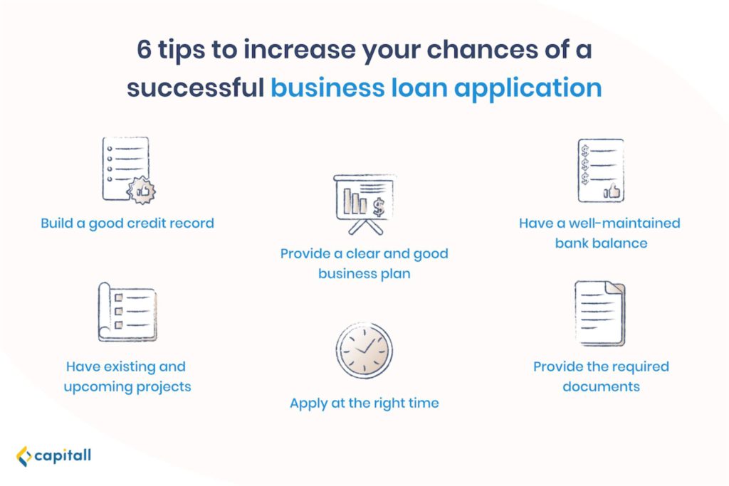 Infographic on 6 tips to increase your chances of business loan application approval