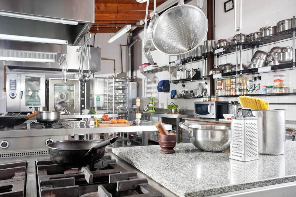 Image of a restaurant kitchen and the cooking equipment