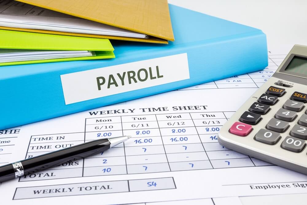 A Payroll business loan file with weekly timesheet and calculator