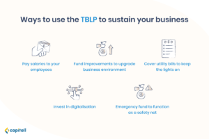 Infographic showing the ways to use the TBLP to sustain business in Singapore